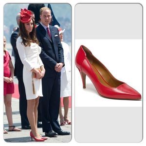 Rare! Hobbs Albini Square Cut Shoes~Red/ Size 41